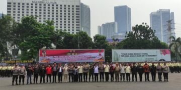 649 Satpam Ikuti Apel Gabungandi Polda Metro Jaya Deklarasi Pemilu Damai 2024