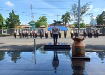 HUT Ke-43 Satpam, Polres Ciamis Gelar Lomba Senam Borgol dan Tongkat