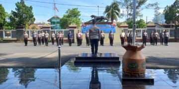 HUT Ke-43 Satpam, Polres Ciamis Gelar Lomba Senam Borgol dan Tongkat
