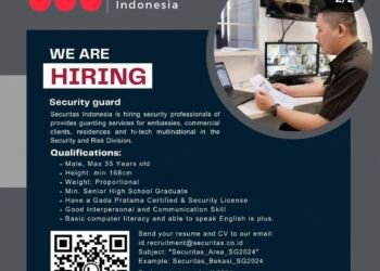 Securitas Indonesia Butuh Satpam di Wilayah Bekasi, Mulai Kerja April 2024