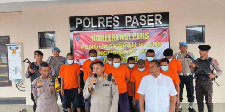 10 Pelaku Pencurian Pupuk Dibekuk Polres Paser, Tiga Satpam Terlibat