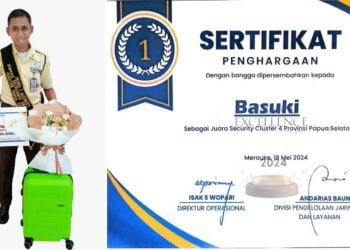 Satpam Basuki Raih Juara 1 Service Ecxellence Bank Papua Award 2024
