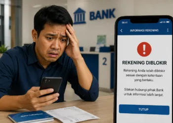 ilustrasi rekening diblokir bank