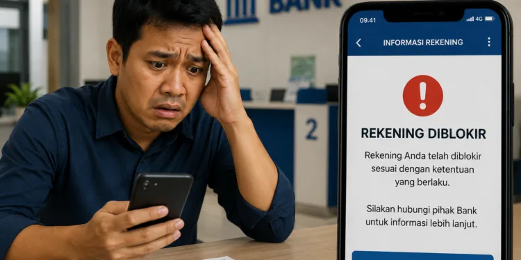 ilustrasi rekening diblokir bank